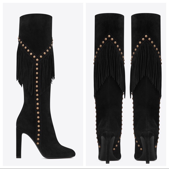saint laurent fringe boots